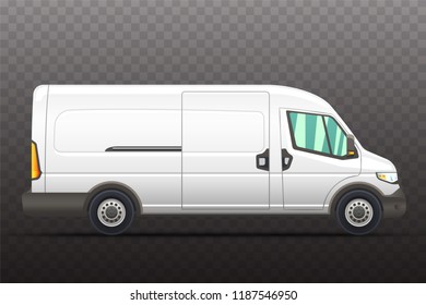 Vector illustration of realistic van on a semi-transparent background.