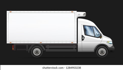 Vector illustration of realistic van on a dark background.