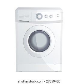 Vector illustration of a realistic washing machine