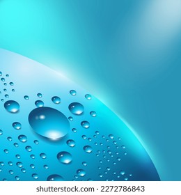 Vector Illustration of realistic water drops with reflection isolated on background