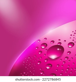 Vector Illustration of realistic water drops with reflection isolated on background