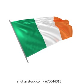 Vector illustration of realistic waving irish flag from mesh gradient