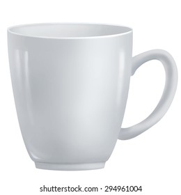 Vector illustration of realistic white mug