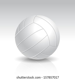 Vector Illustration of Realistic White Volleyball