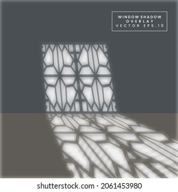 Diseño de efecto de capa superpuesta de sombra vectorial. Sombras de las ventanas de la habitación. Luz transparente suave y sombra desde la ventana.
