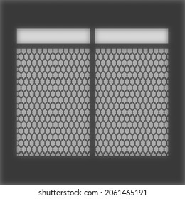 Diseño de efecto de capa superpuesta de sombra vectorial. arista de la ventana de la rejilla de la sombra. Luz transparente suave y sombra desde la ventana.