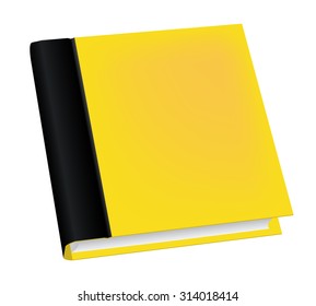 Vector illustration of realistic yellow book isolated on white background