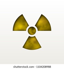 Vector illustration, realistic yellow smoke in a nuclear sign shape.