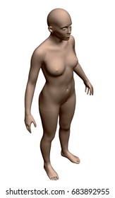 Vector illustration of a realistically nude 3d girl. EPS 8.