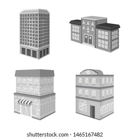 Vector illustration of realty and modern symbol. Set of realty and building vector icon for stock.