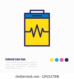Vector illustration of receipt icon colored line. Beautiful medicine element also can be used as medical record icon element.