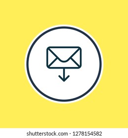 Vector illustration of receive mail icon line. Beautiful connect element also can be used as letter icon element.