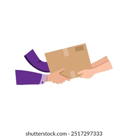 Vector Illustration of Receiving a Package