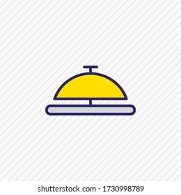 Vector Illustration der Rezeptionssymbole farbige Linie. Ein schönes touristisches Element kann auch als Concierge Icon Element verwendet werden.