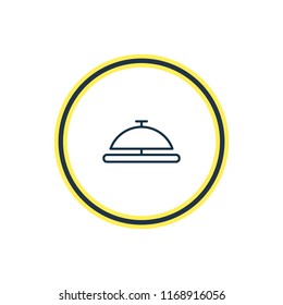 Vector illustration of reception icon line. Beautiful hotel element also can be used as concierge icon element.