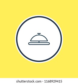 Vector illustration of reception icon line. Beautiful vacation element also can be used as concierge icon element.