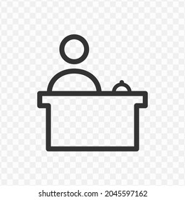 Vector illustration of receptionist icon in dark color and transparent background(png).