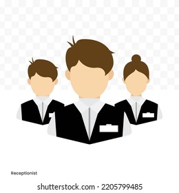 Vector Illustration Of Receptionist Team Avatar In Color On A Transparent Background (PNG). EPS Vector