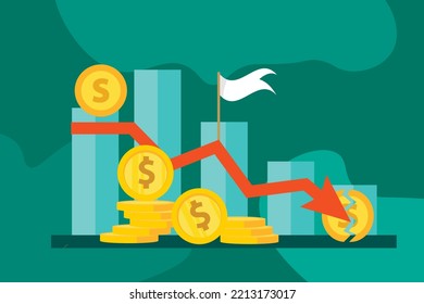 vector illustration of recession, inflation, currency depreciation. very suitable for background, banner.