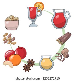 Vector illustration of a recipe for mulled wine