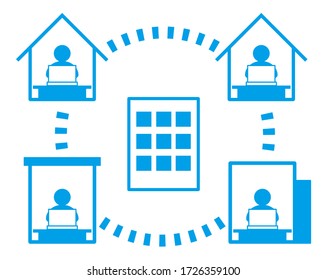 Vector illustration recommending remote work.  working from home