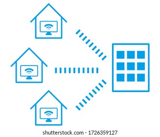Vector illustration recommending remote work.  working from home