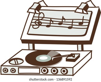 Vector illustration of a record player
