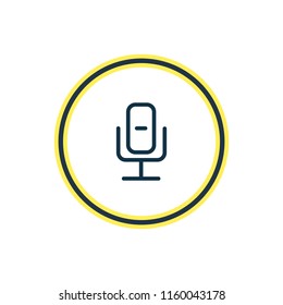 Vector illustration of recording mic icon line. Beautiful party element also can be used as studio icon element.