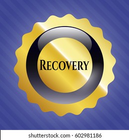 Vector Illustration Of Recovery golden emblem or badge
