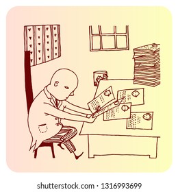 Vector illustration of a recruitment manager