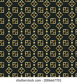 Vector Illustration Of Rectangle and Circle Pattern Black and Gold Color