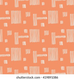 Vector illustration of rectangle striped hand drawn image. Abstract seamless pattern.