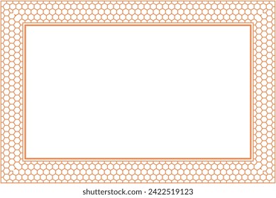 Vector illustration for rectangular border frame, honeycomb shape. Suitable for frames, certificates, covers, etc