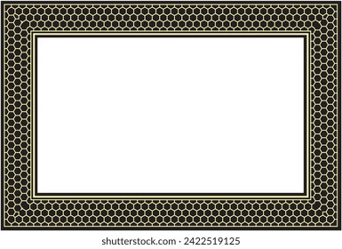 Vector illustration for rectangular border frame, honeycomb shape. Suitable for frames, certificates, covers, etc