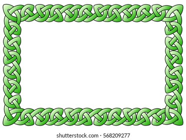 vector illustration of a rectangular celtic ornamental frame