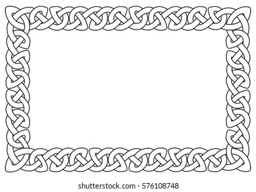 vector illustration of a rectangular celtic ornamental frame