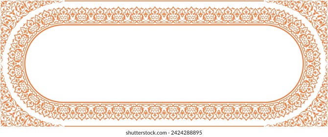 Vector illustration for rectangular frame ornament design pattern. nice frame ornament. Suitable for photo frames, calligraphy, mosque decorations, paintings, etc