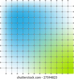 Vector illustration of a rectangular grid with color glows