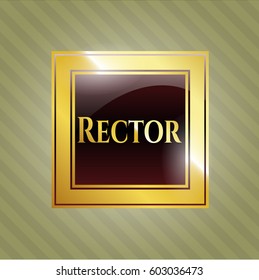 Ilustración vectorial de la insignia de oro o emblema del Rector
