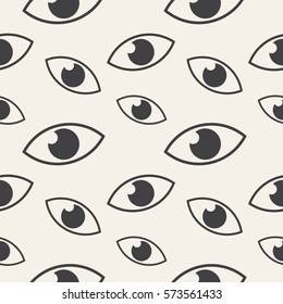Vector illustration of recurring eye shapes.  The pattern of eye shapes. 