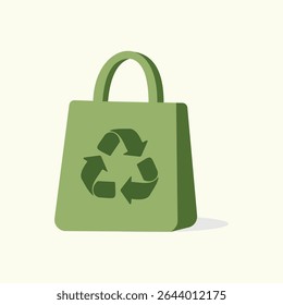 vector illustration of recycle bag with recycle symbol
