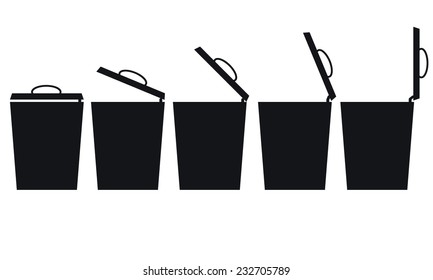 vector illustration of recycle bin icon isolated on white 