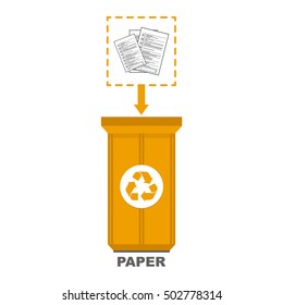 Vector illustration of recycle bin for paper