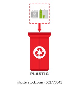 Vector illustration of recycle bin for plastic
