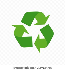 Vector illustration of recycle. Colored vector for website design .Simple design on transparent background (PNG).