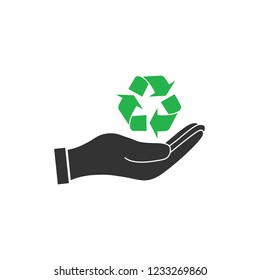 Vector illustration recycle, flat design Hand
