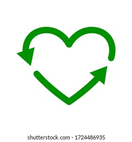 Vector Illustration Recycle Heart Symbol Reload Stock Vector (Royalty ...