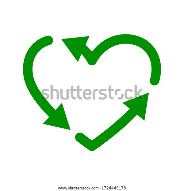 Vector Illustration Recycle Heart Symbol Reload Stock Vector (Royalty ...