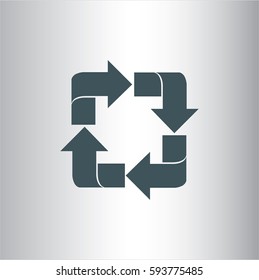 Ilustración vectorial del icono de reciclaje en color gris
