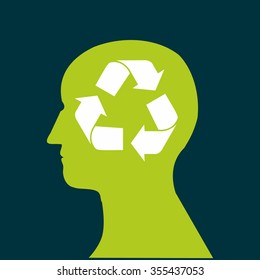 Vector Illustration- Recycle icon in human image